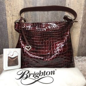 ♥️ Brighton Cher Croco Tote in Wine ♥️